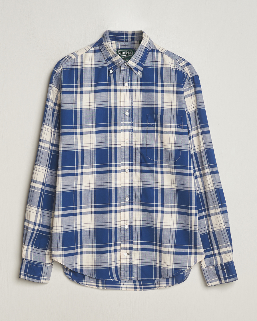 Herr | Skjortor | Gitman Vintage | Button Down Madras Shirt Blue Check
