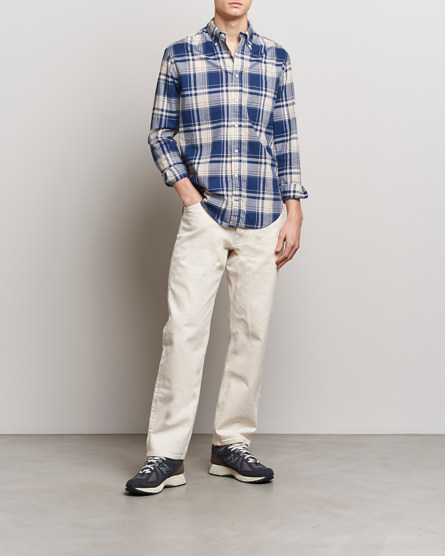 Herr | Skjortor | Gitman Vintage | Button Down Madras Shirt Blue Check