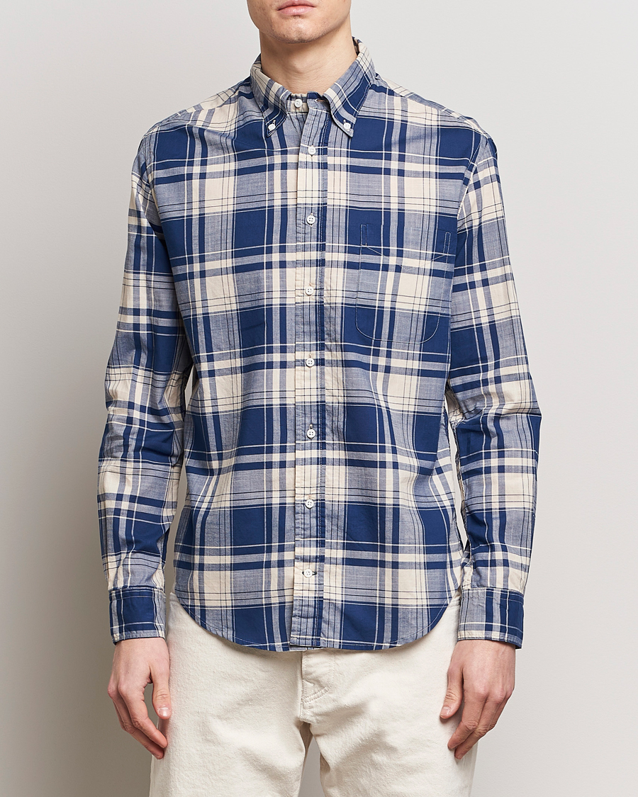 Herr | Skjortor | Gitman Vintage | Button Down Madras Shirt Blue Check