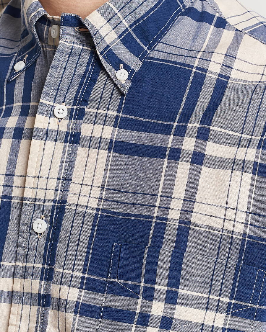 Herr | Skjortor | Gitman Vintage | Button Down Madras Shirt Blue Check