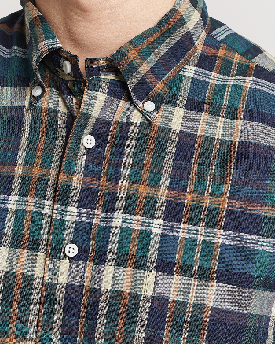 Herr | Skjortor | Gitman Vintage | Button Down Madras Shirt Green Check