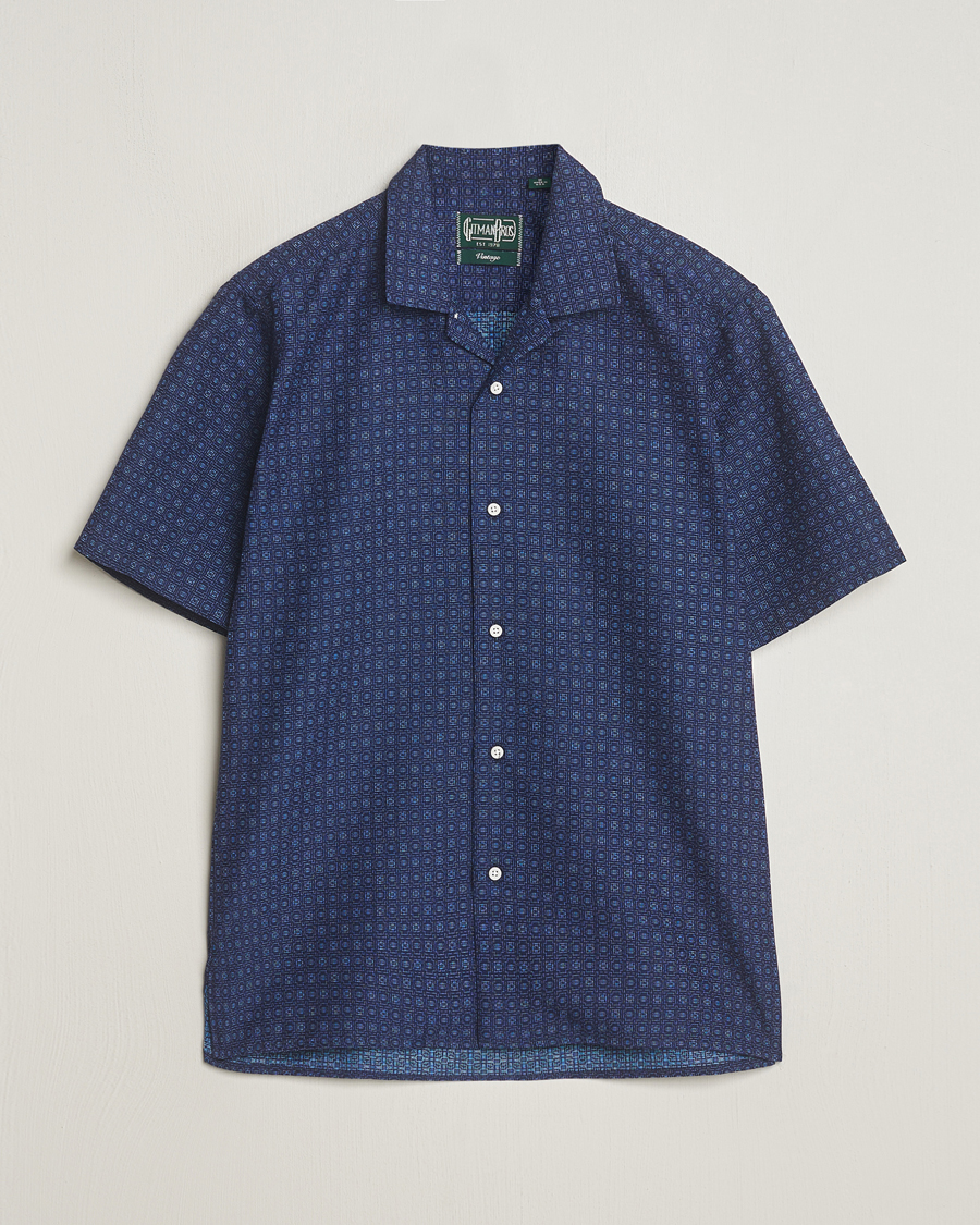 Herr | Skjortor | Gitman Vintage | Japanese Dobby Camp Shirt Navy
