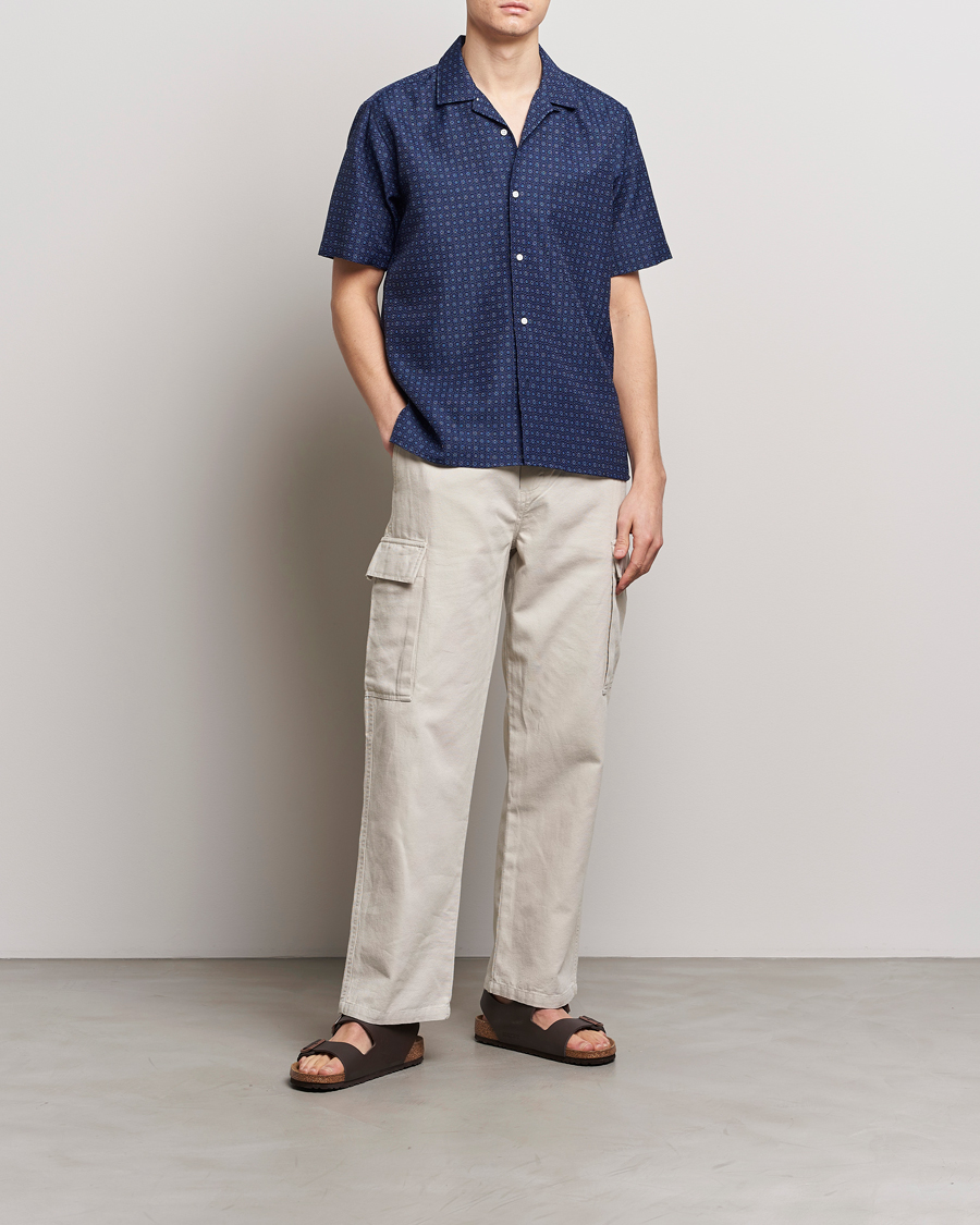 Herr | Skjortor | Gitman Vintage | Japanese Dobby Camp Shirt Navy