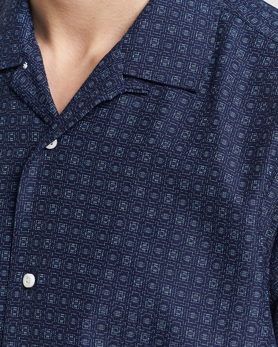 Herr | Skjortor | Gitman Vintage | Japanese Dobby Camp Shirt Navy