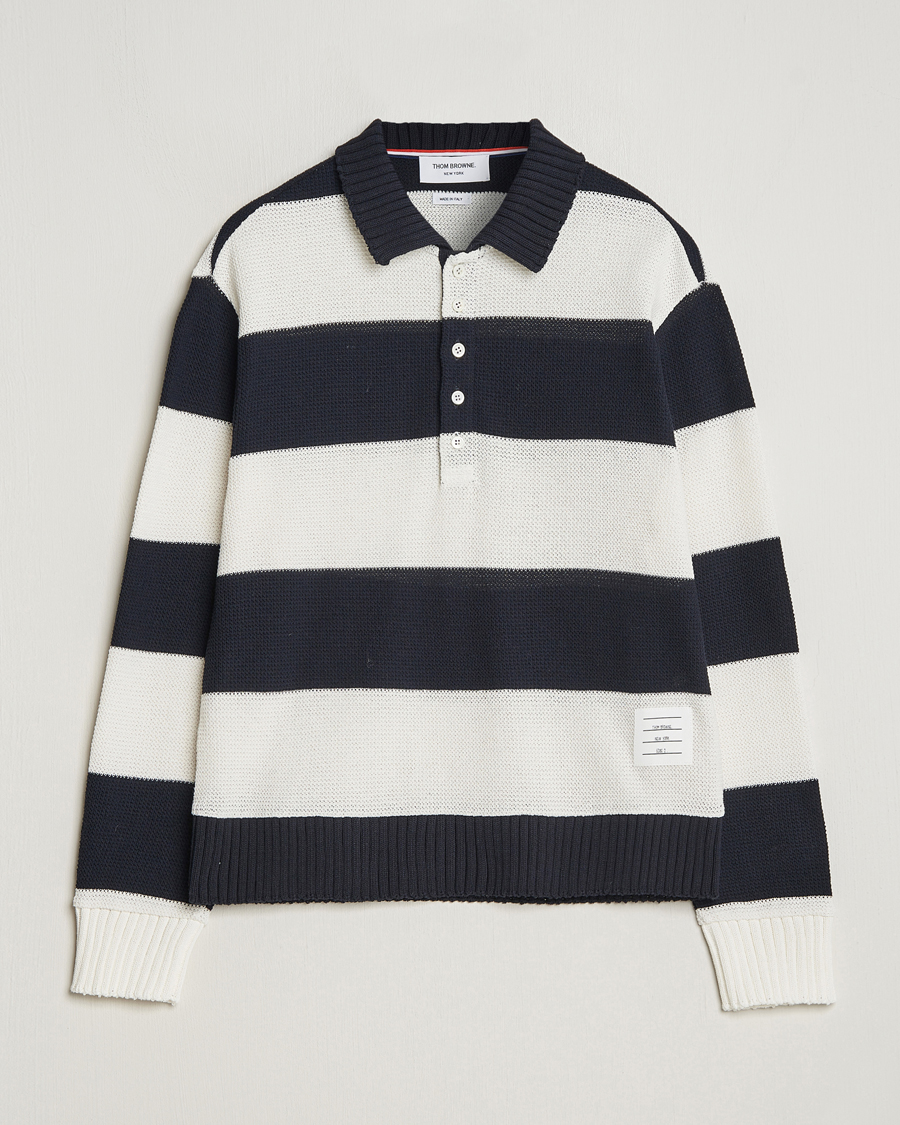 Herr | Tröjor | Thom Browne | Long Sleeve Rugby White/Navy