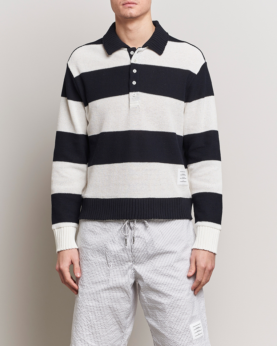 Herr | Tröjor | Thom Browne | Long Sleeve Rugby White/Navy