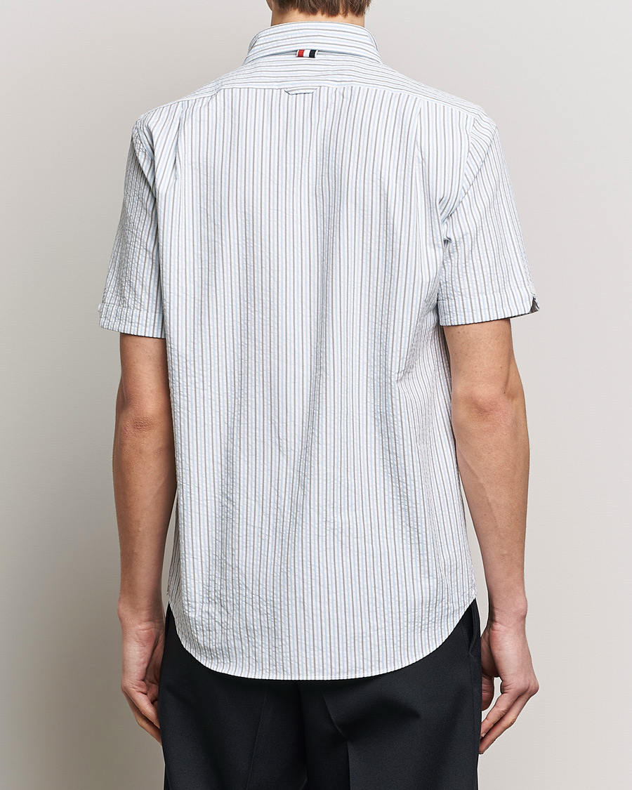 Herr | Skjortor | Thom Browne | Short Sleeve Seersucker Shirt Light Blue