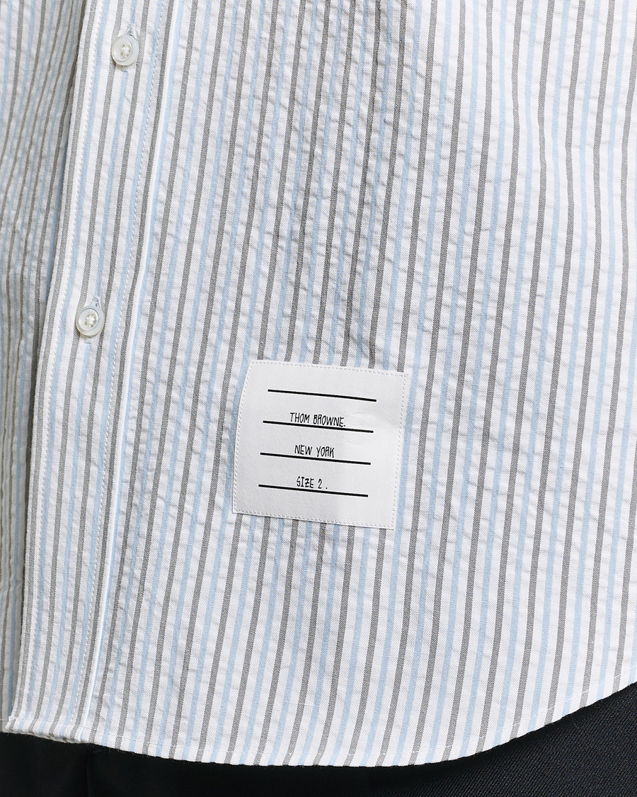 Herr | Skjortor | Thom Browne | Short Sleeve Seersucker Shirt Light Blue