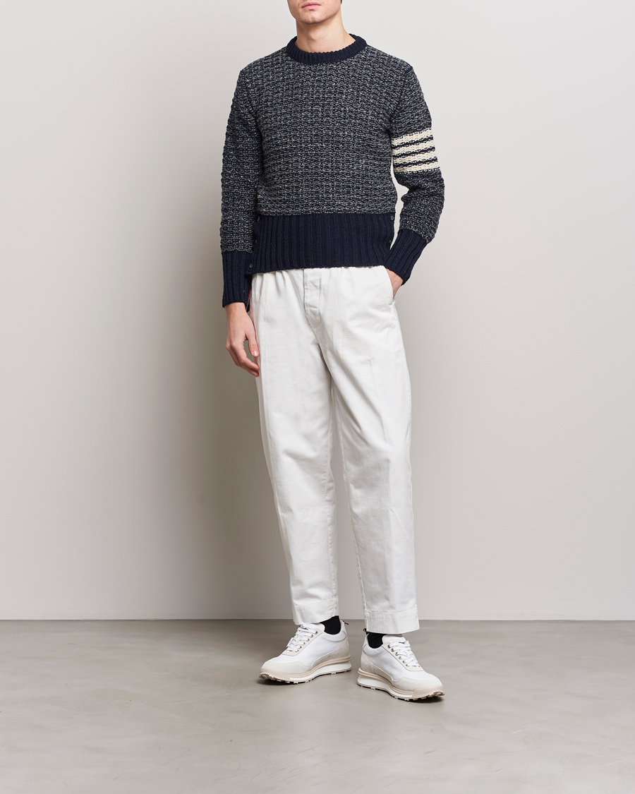 Herr | Tröjor | Thom Browne | 4-Bar Donegal Sweater Navy