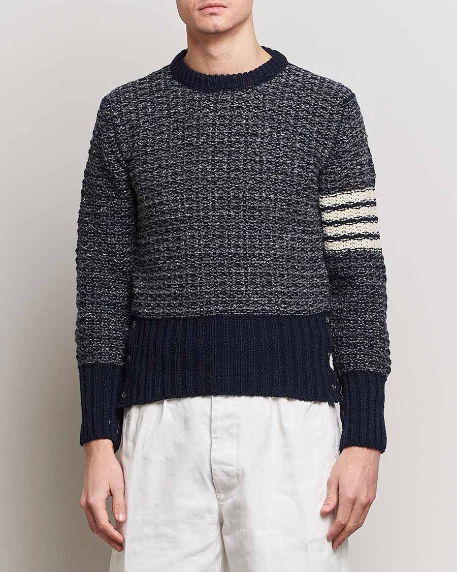 Herr | Tröjor | Thom Browne | 4-Bar Donegal Sweater Navy