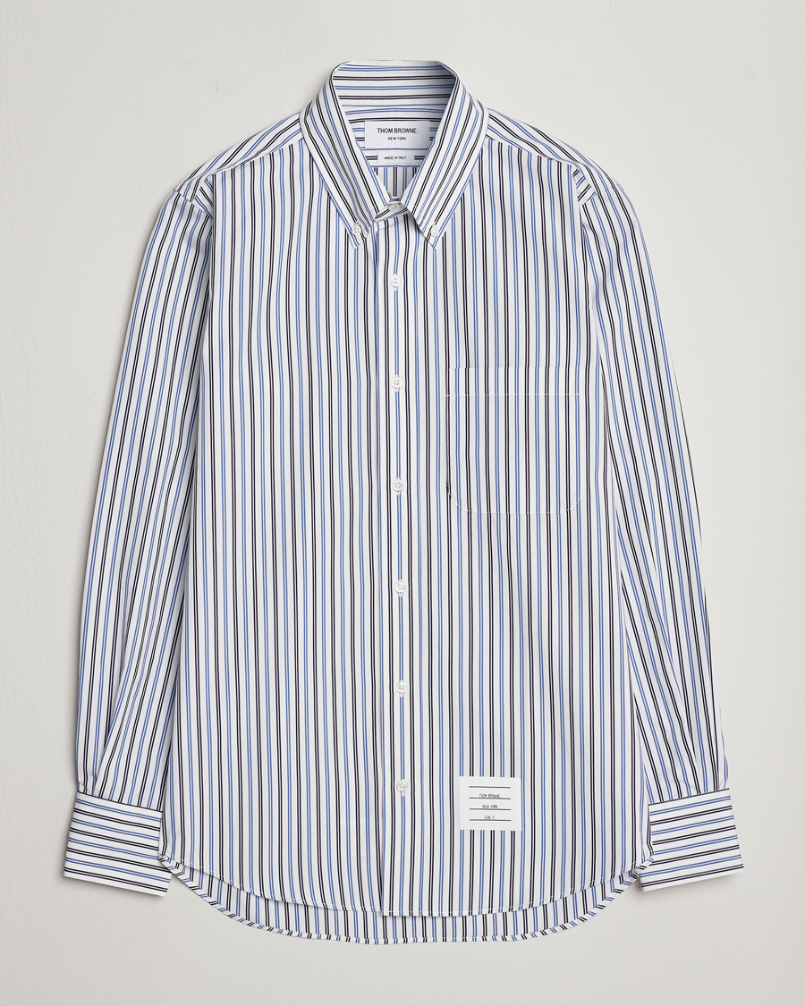 Herr | Skjortor | Thom Browne | Button Down Poplin Shirt Navy Stripes