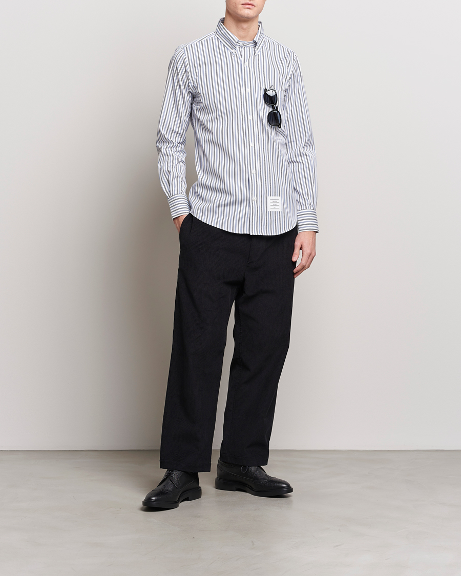 Herr | Skjortor | Thom Browne | Button Down Poplin Shirt Navy Stripes