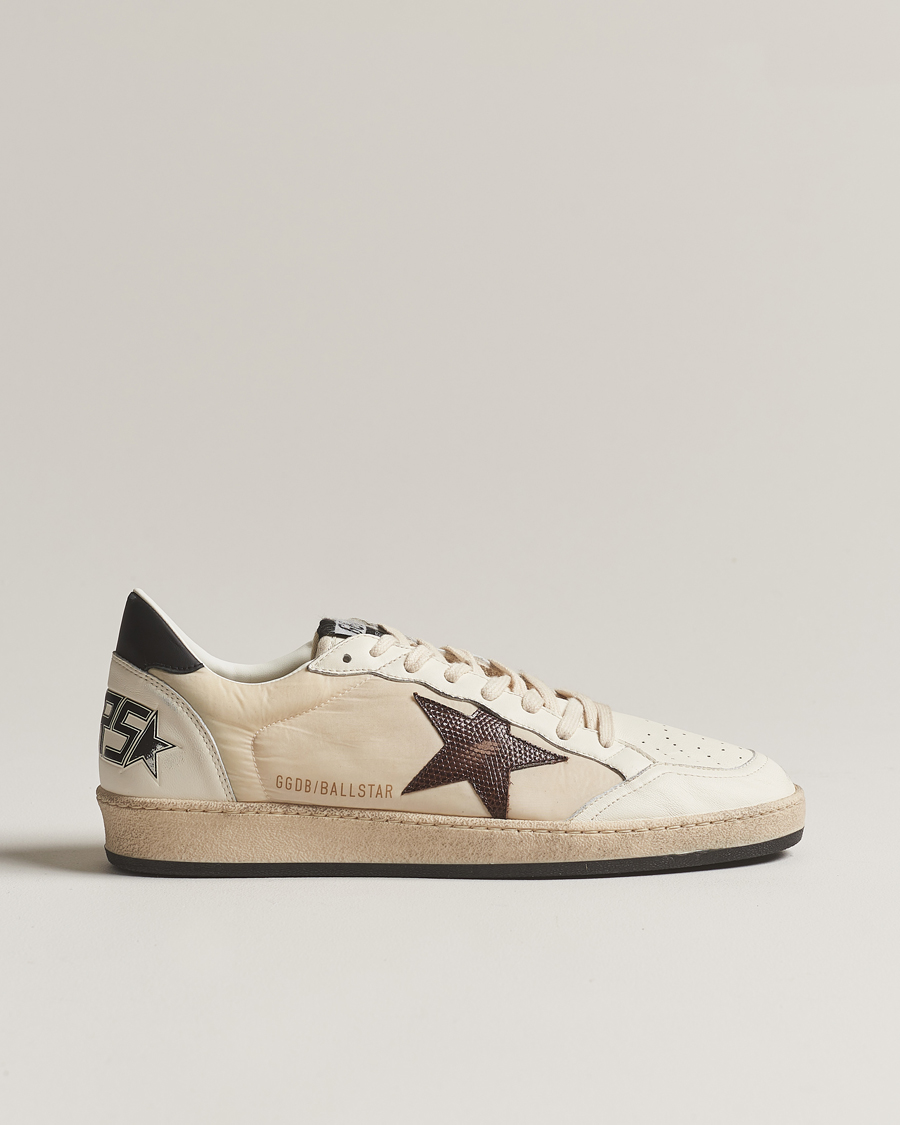 Herr | Golden Goose Deluxe Brand Ball Star Sneakers Beige/Burgundy | Golden Goose | Deluxe Brand Ball Star Sneakers Beige/Burgundy