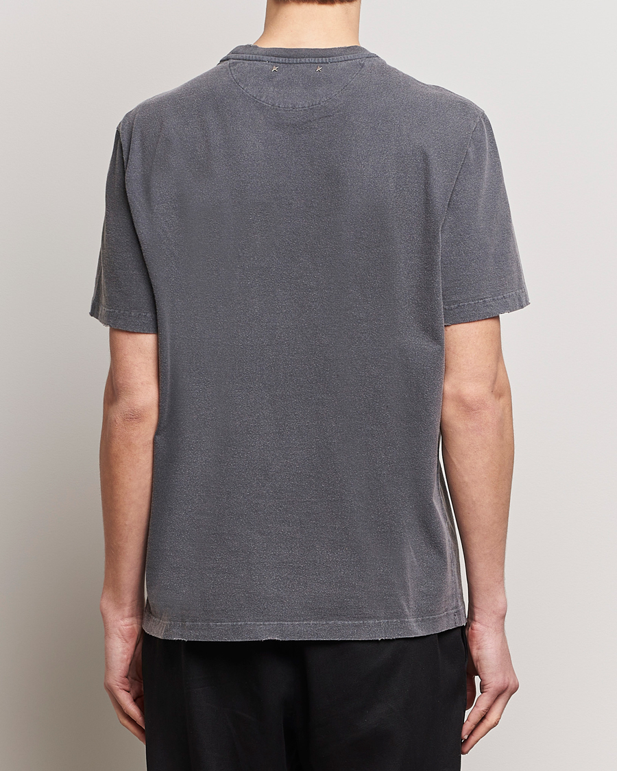 Herr | T-Shirts | Golden Goose | Deluxe Brand Distressed Cotton Logo T-Shirt Anthracite