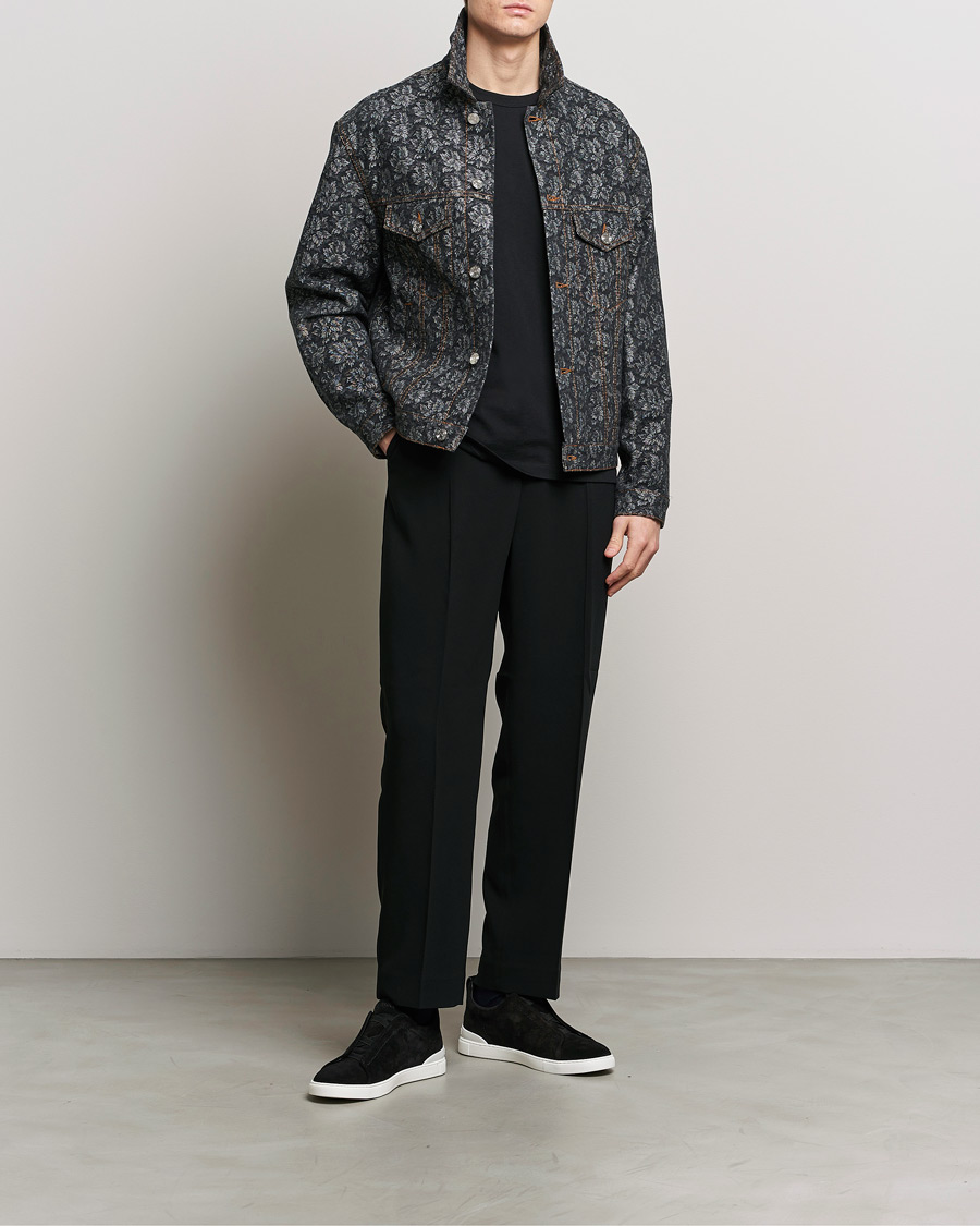 Herr | Jackor | Etro | Jacquard Denim Jacket Dark Blue
