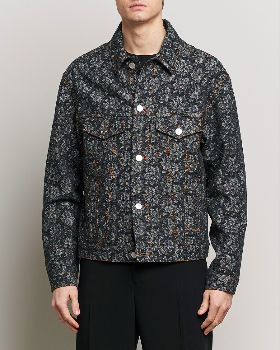 Herr | Vårjackor herr | Etro | Jacquard Denim Jacket Dark Blue