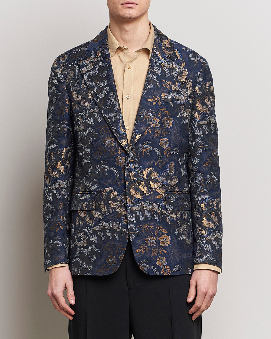 Herr | Etro | Etro | Floral Jacquard Evening Jacket Navy