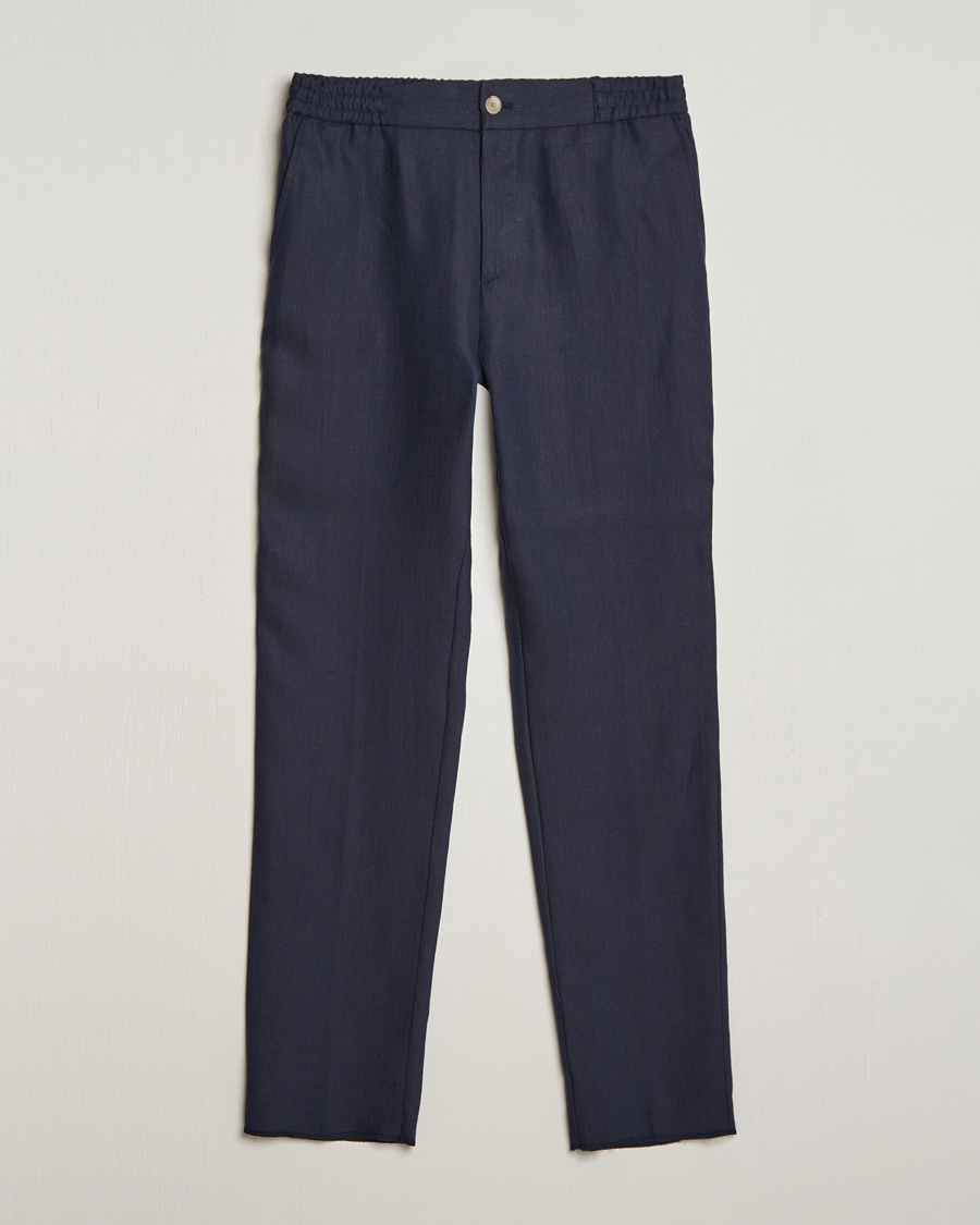 Herr | Byxor | Etro | Linen Drawstring Trousers Navy