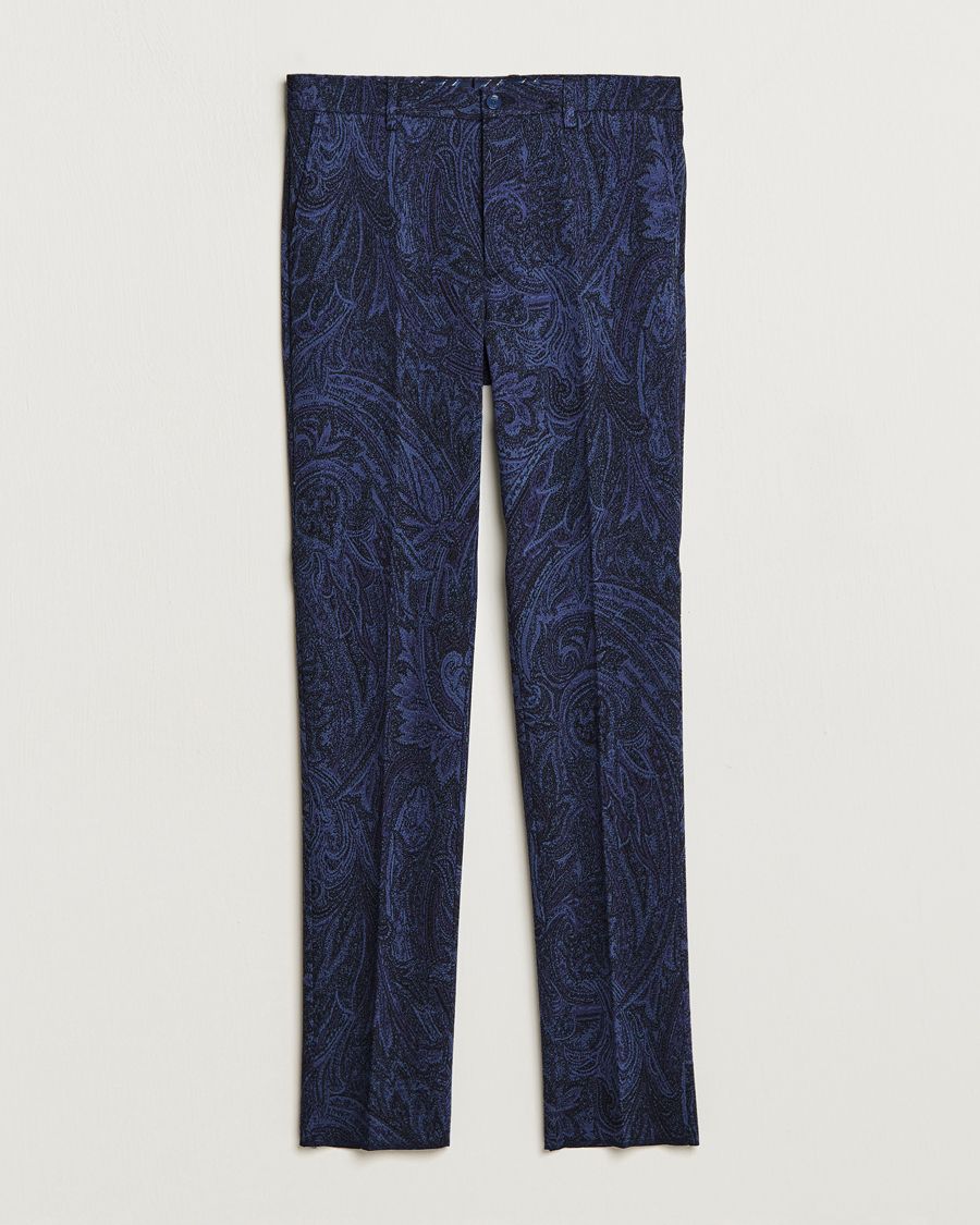 Herr | Byxor | Etro | Tonal Paisley Trousers Navy