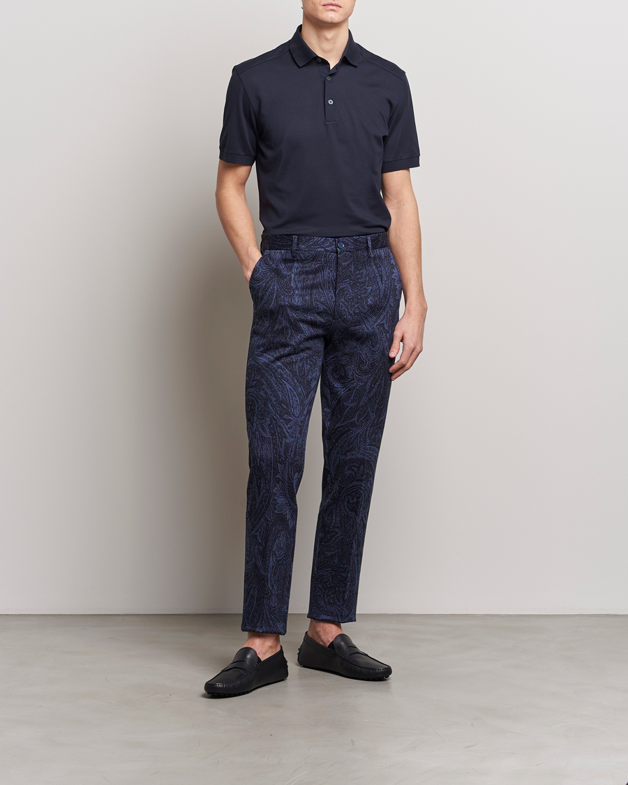 Herr | Byxor | Etro | Tonal Paisley Trousers Navy