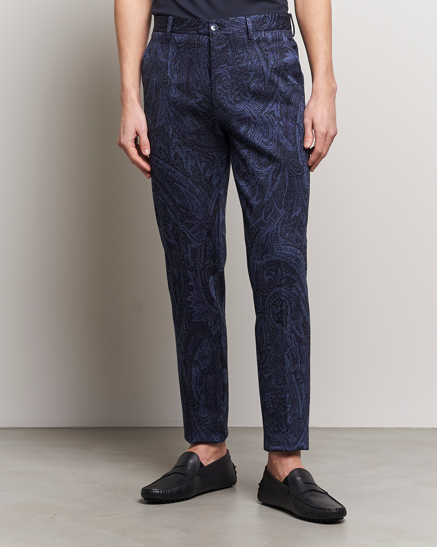 Herr | Byxor | Etro | Tonal Paisley Trousers Navy