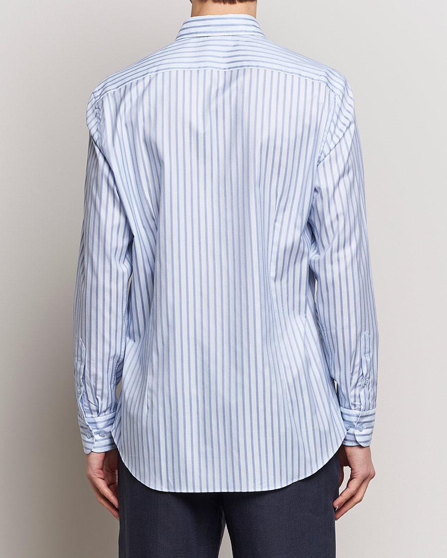 Herr | Skjortor | Etro | Slim Fit Striped Cotton Shirt Light Blue
