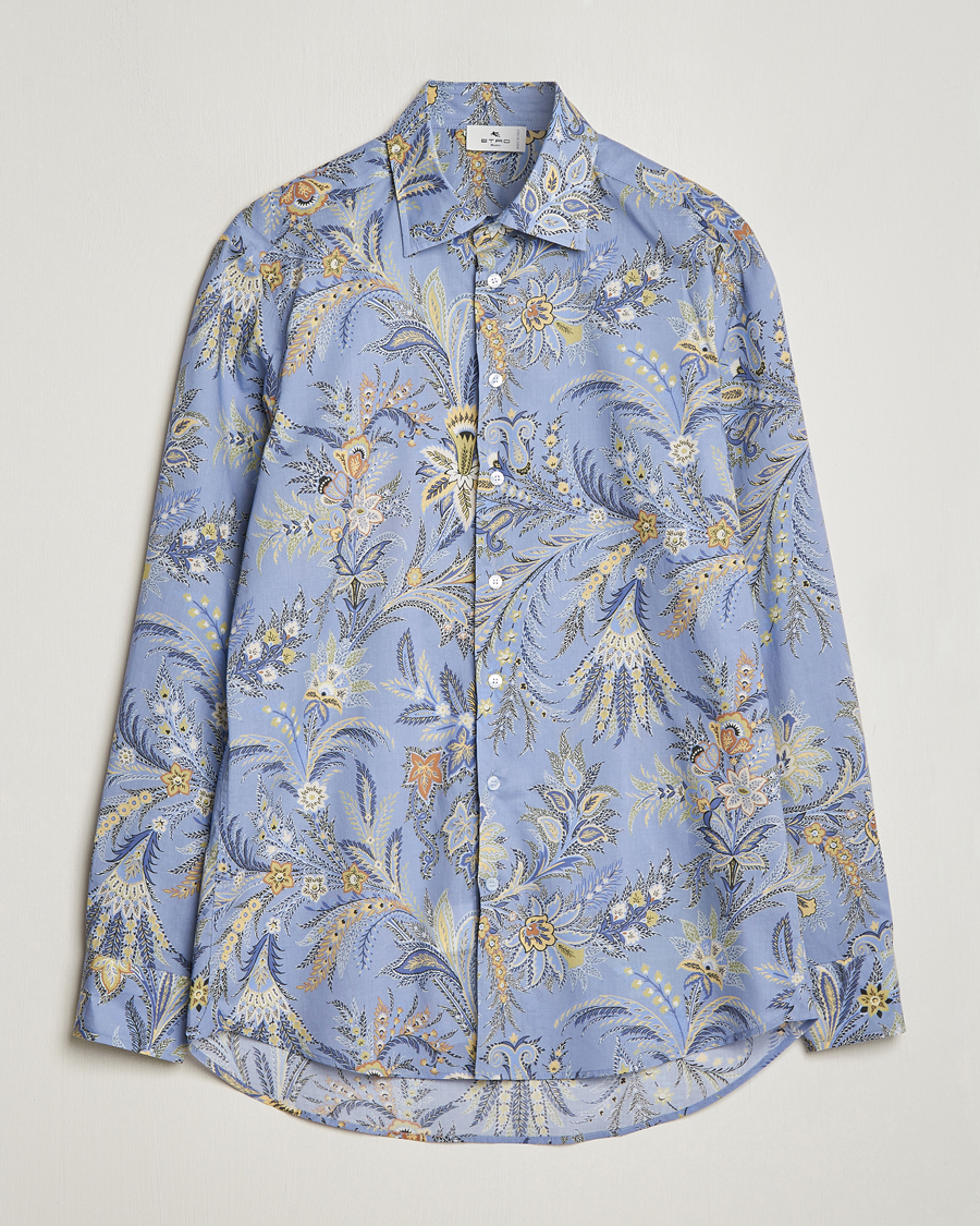 Herr | Skjortor | Etro | Slim Fit Floral Print Shirt Azzurro