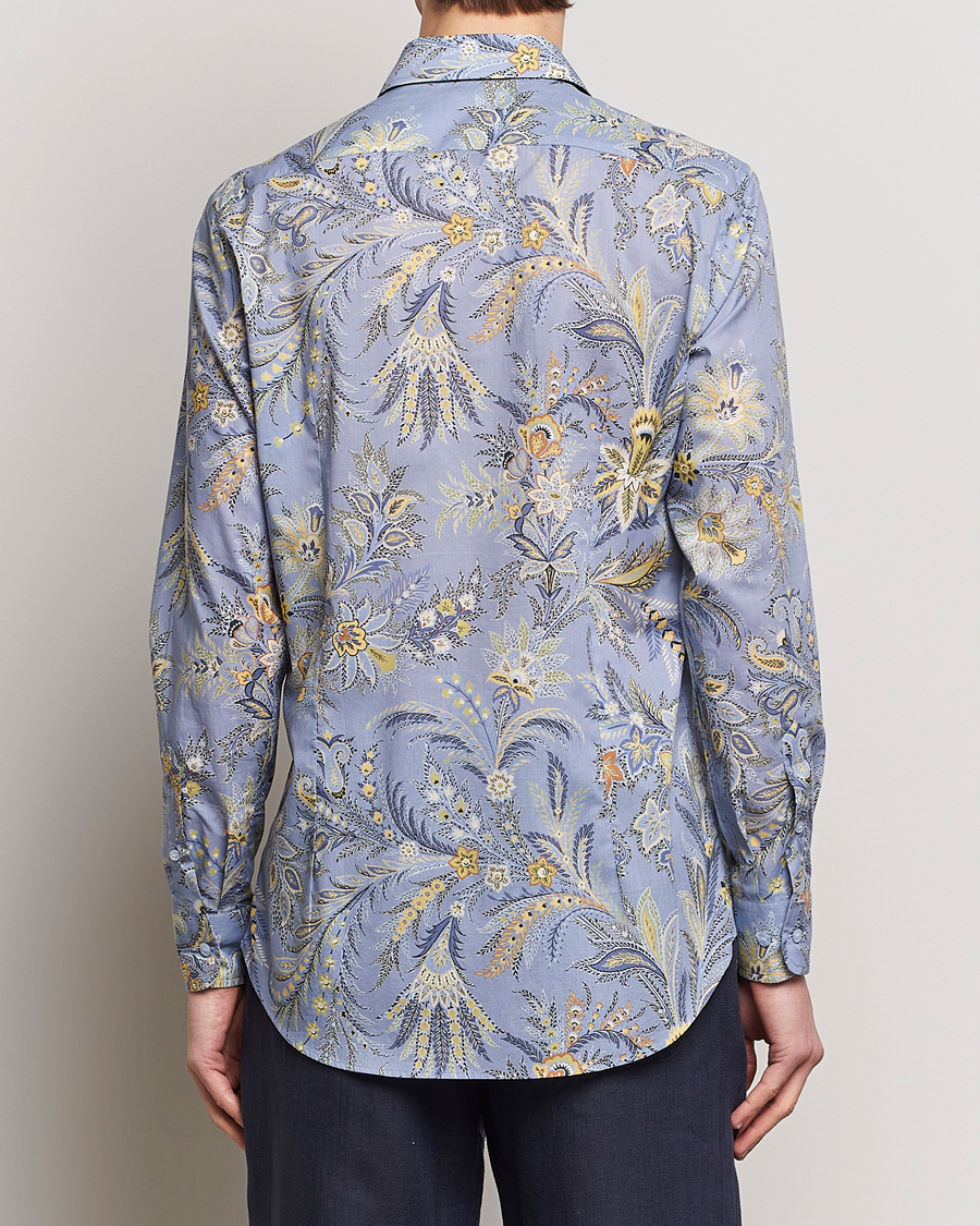 Herr | Skjortor | Etro | Slim Fit Floral Print Shirt Azzurro