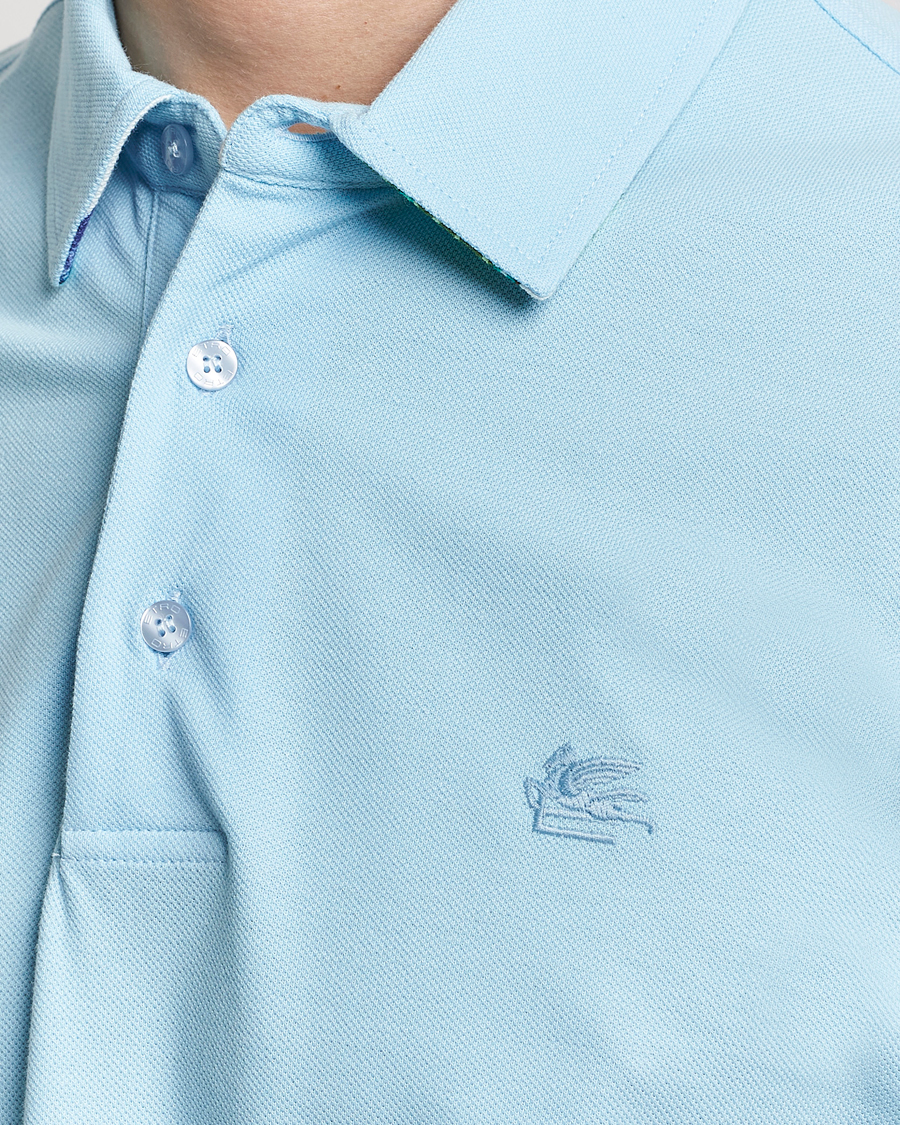 Herr | Pikéer | Etro | Contrast Paisley Polo Azzurro