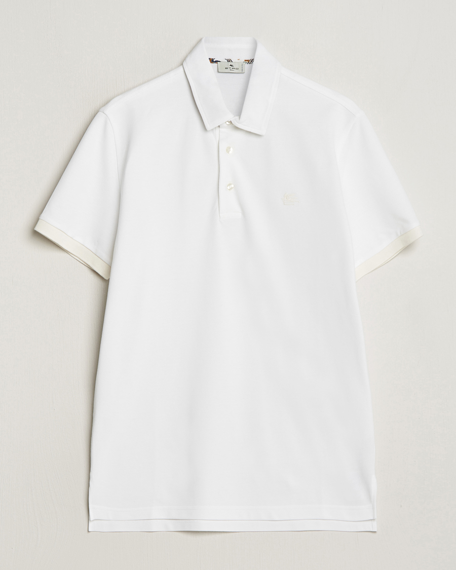 Herr | Pikéer | Etro | Contrast Paisley Polo White