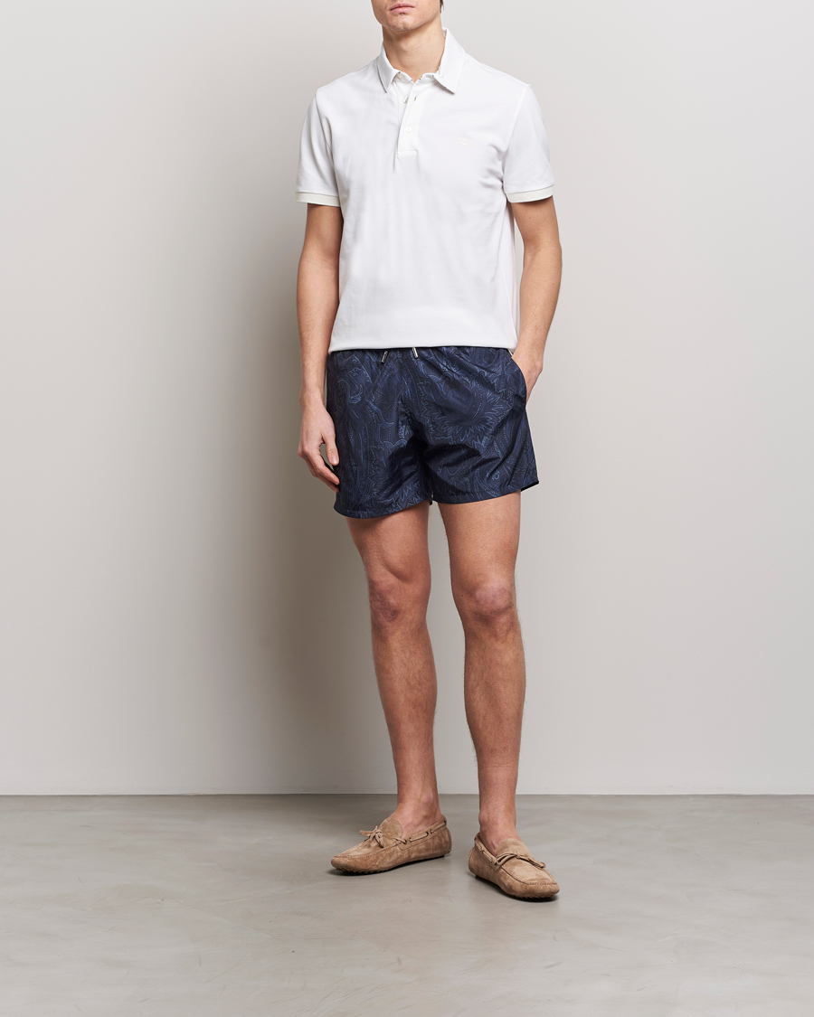 Herr | Pikéer | Etro | Contrast Paisley Polo White