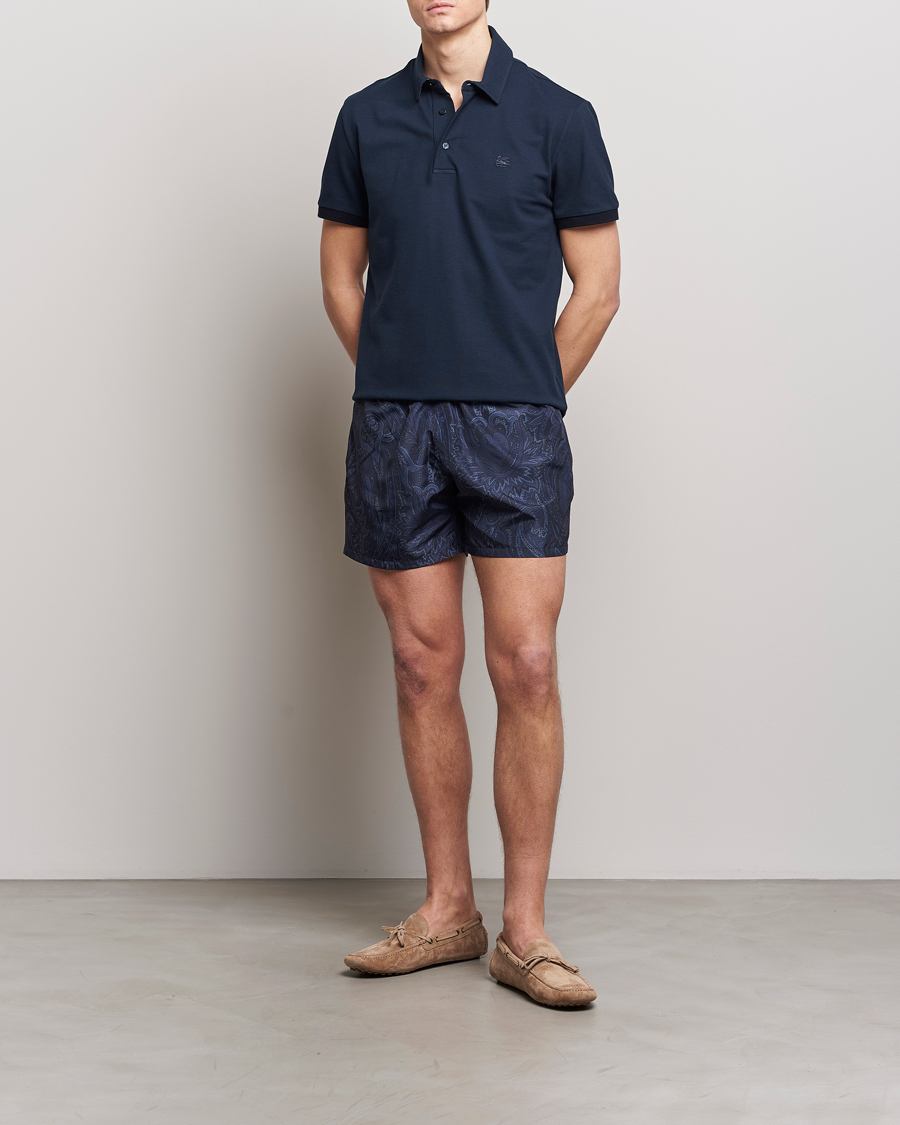 Herr | Badbyxor | Etro | Tonal Paisley Swim Shorts Blue