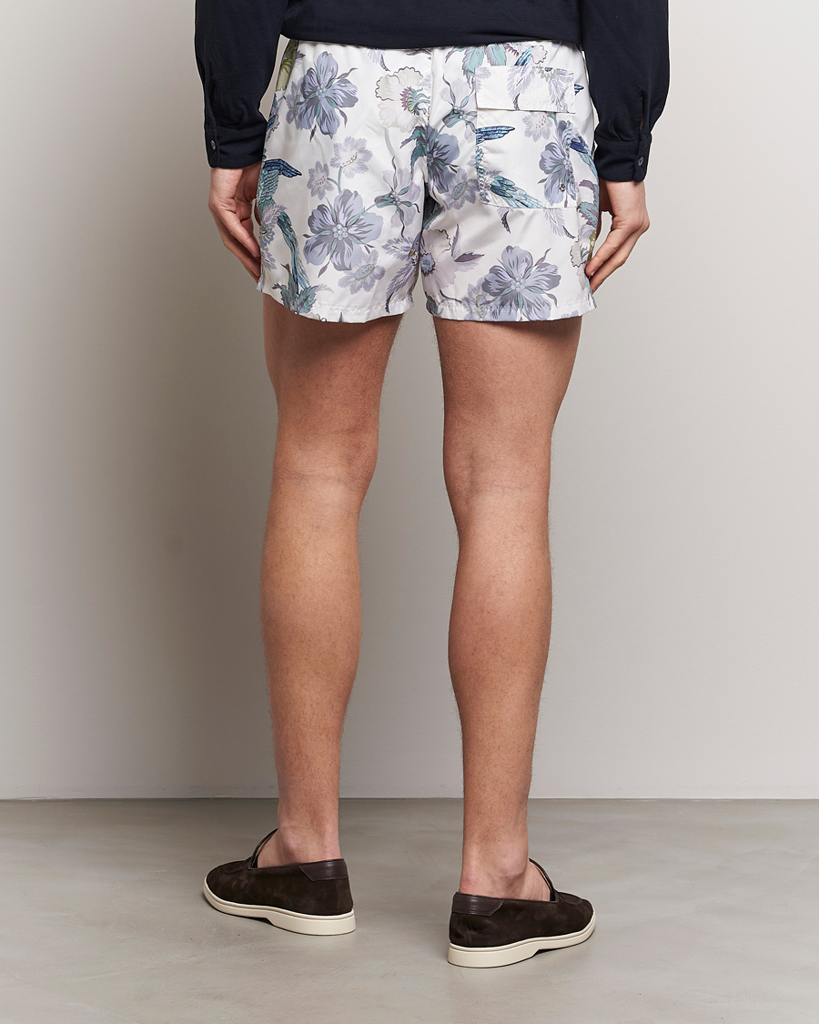 Herr | Badbyxor | Etro | Floral Printed Swim Shorts Light Grey