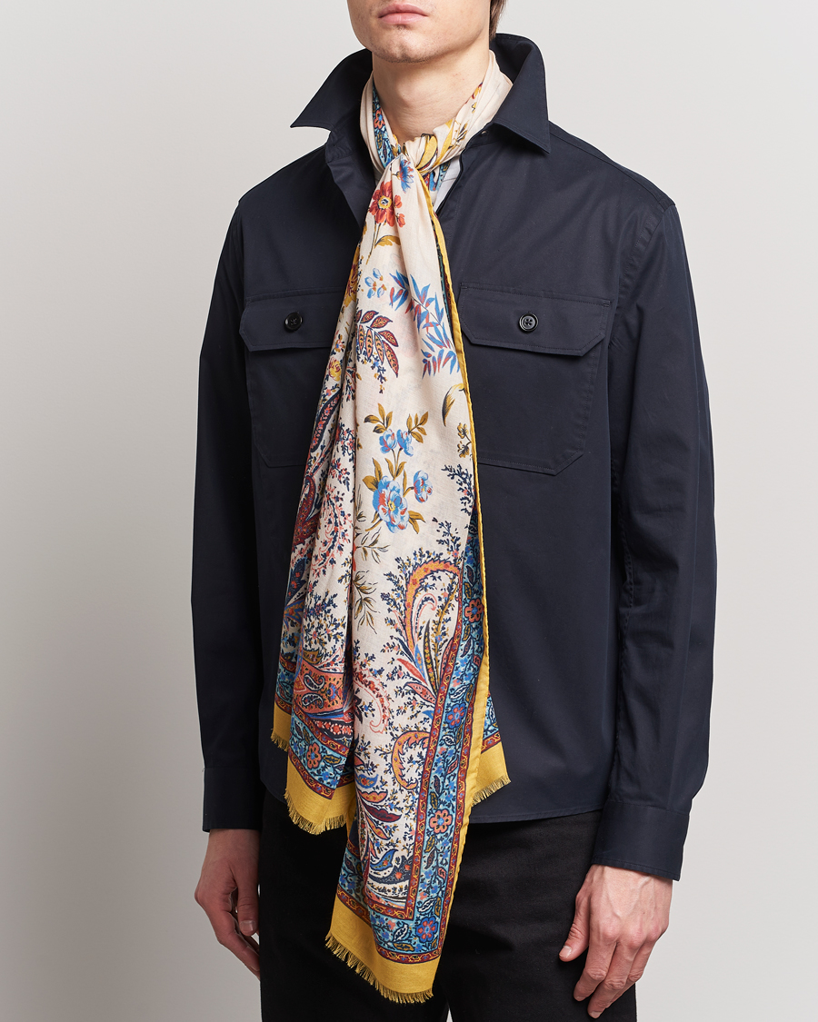 Herr | Etro Modal/Cashmere Printed Scarf Yellow | Etro | Modal/Cashmere Printed Scarf Yellow