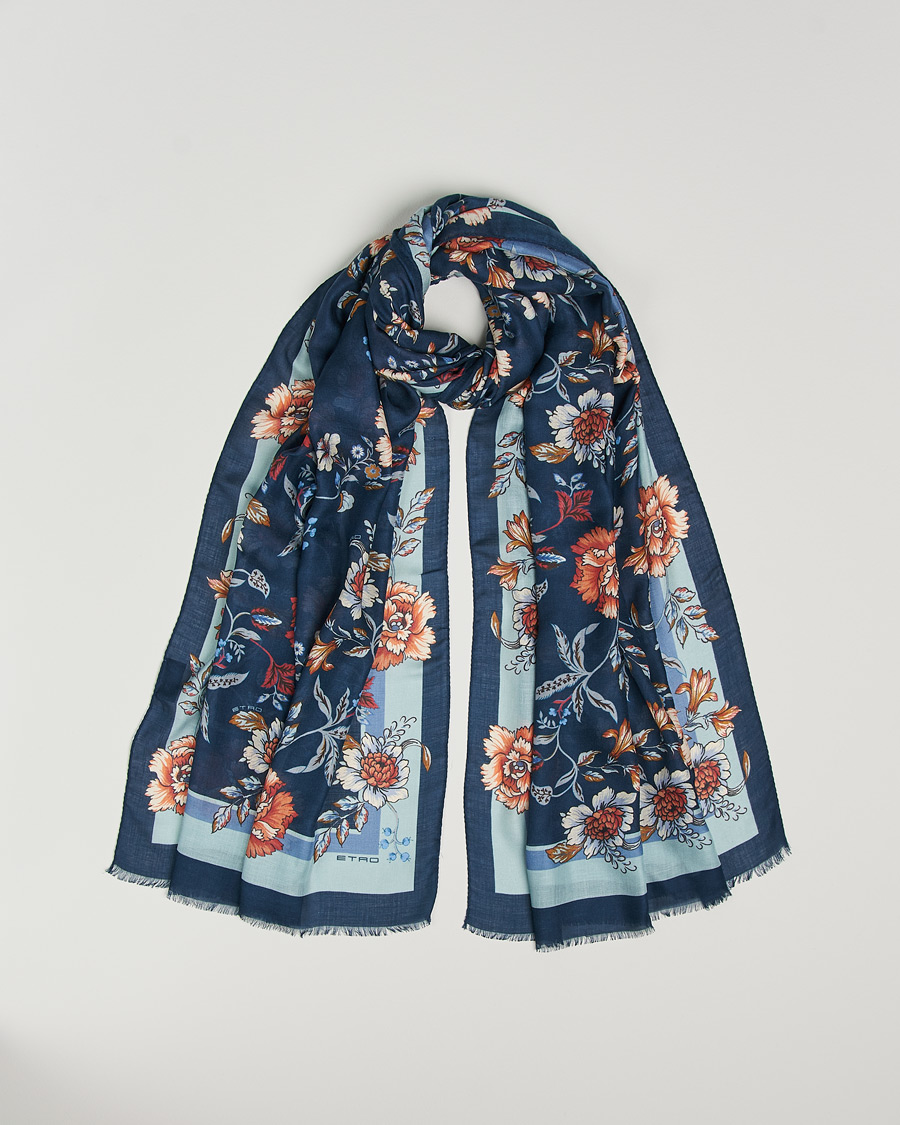 Herr | Etro Modal/Cashmere Printed Scarf Dark Blue | Etro | Modal/Cashmere Printed Scarf Dark Blue