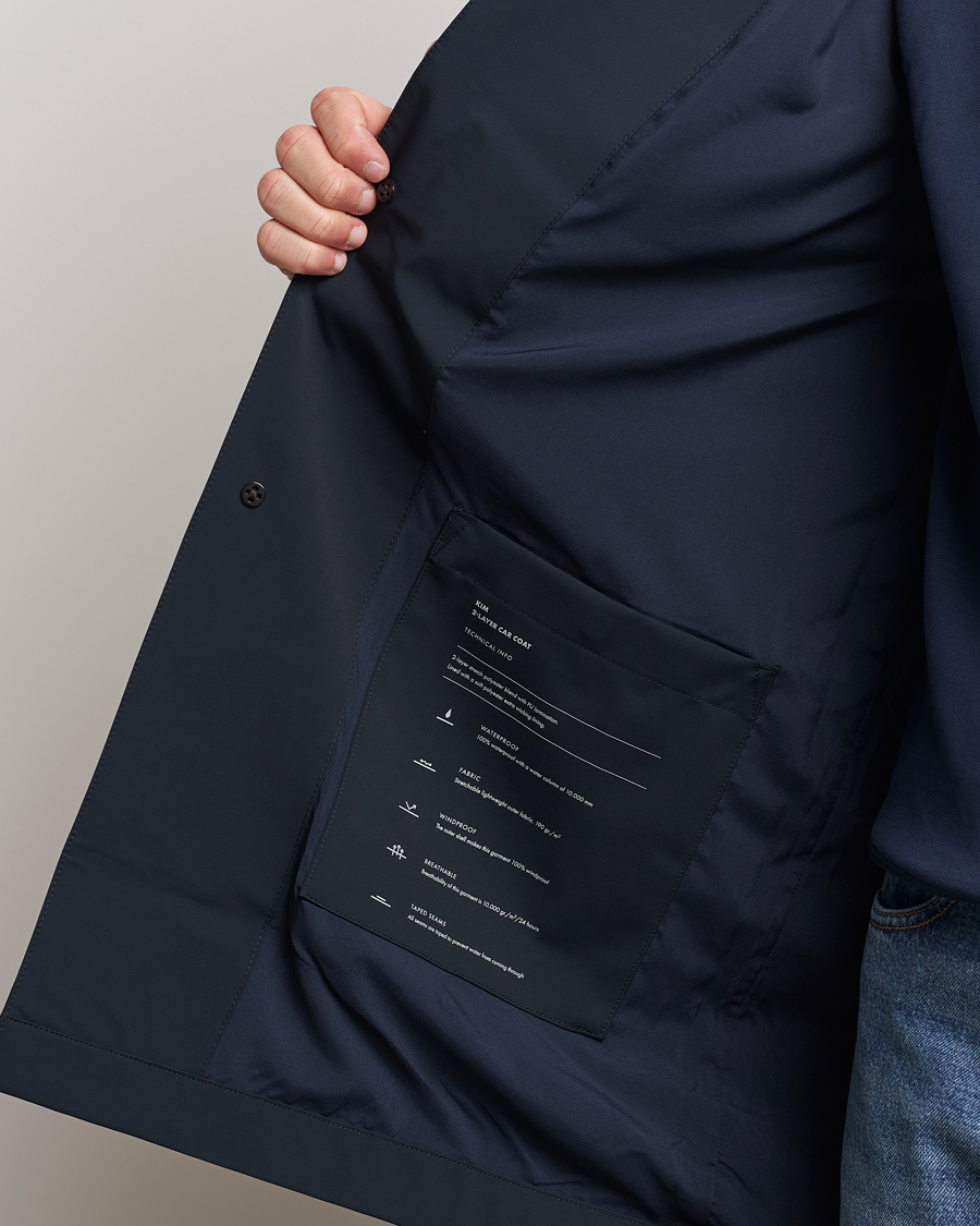 Herr | Jackor | NN07 | Kim Waterproof Car Coat Navy Blue