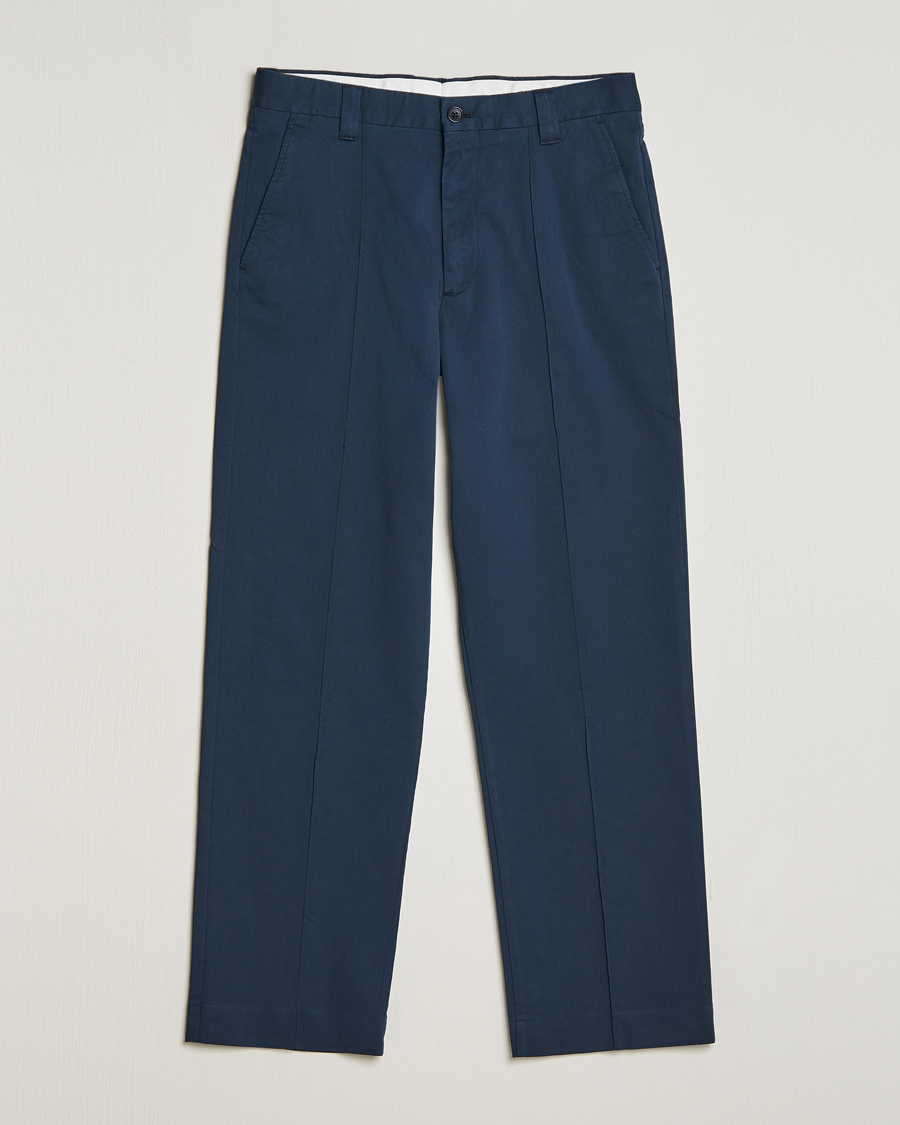 Herr | Byxor | NN07 | Tauber Pleated Trousers Navy Blue