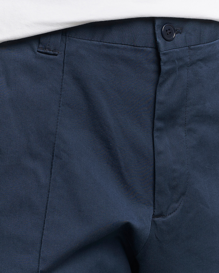 Herr | Byxor | NN07 | Tauber Pleated Trousers Navy Blue