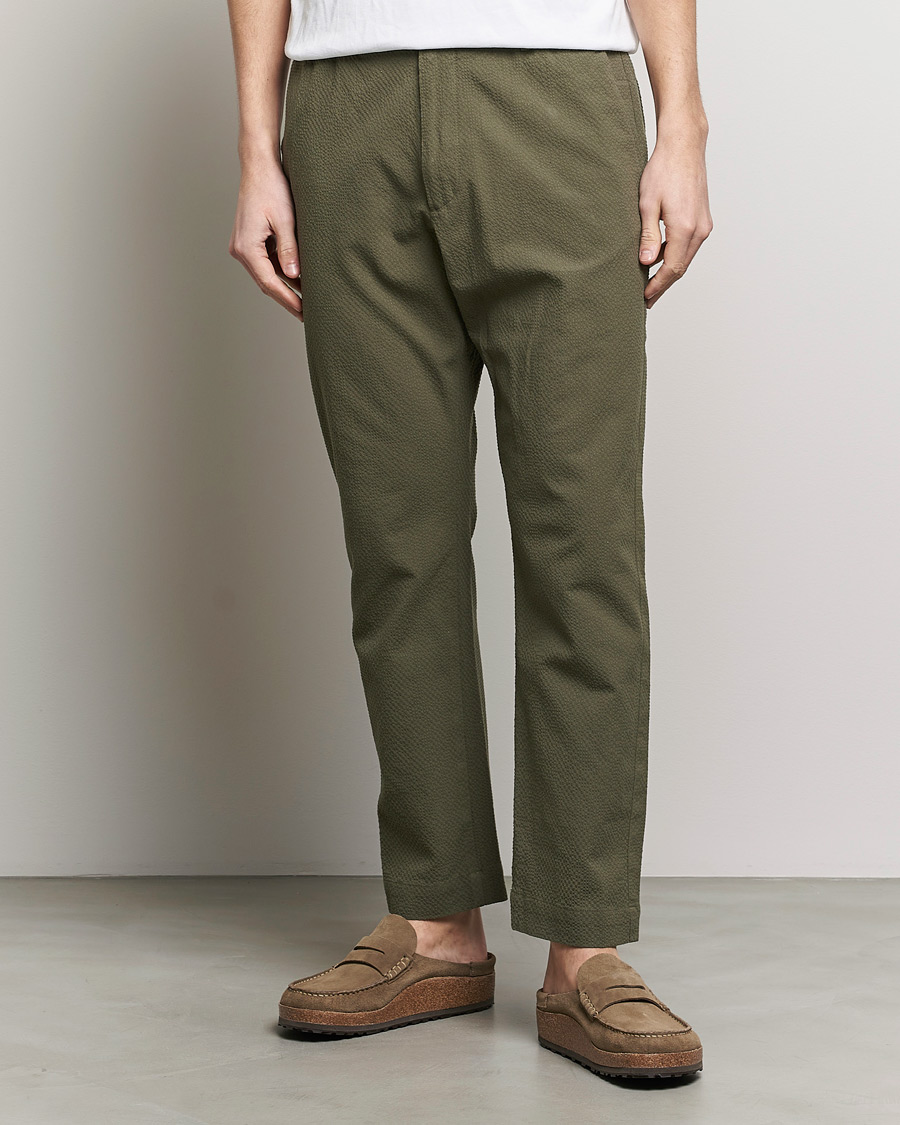 Herr | Business & Beyond | NN07 | Billie Seersucker Drawstring Trousers Capers Green