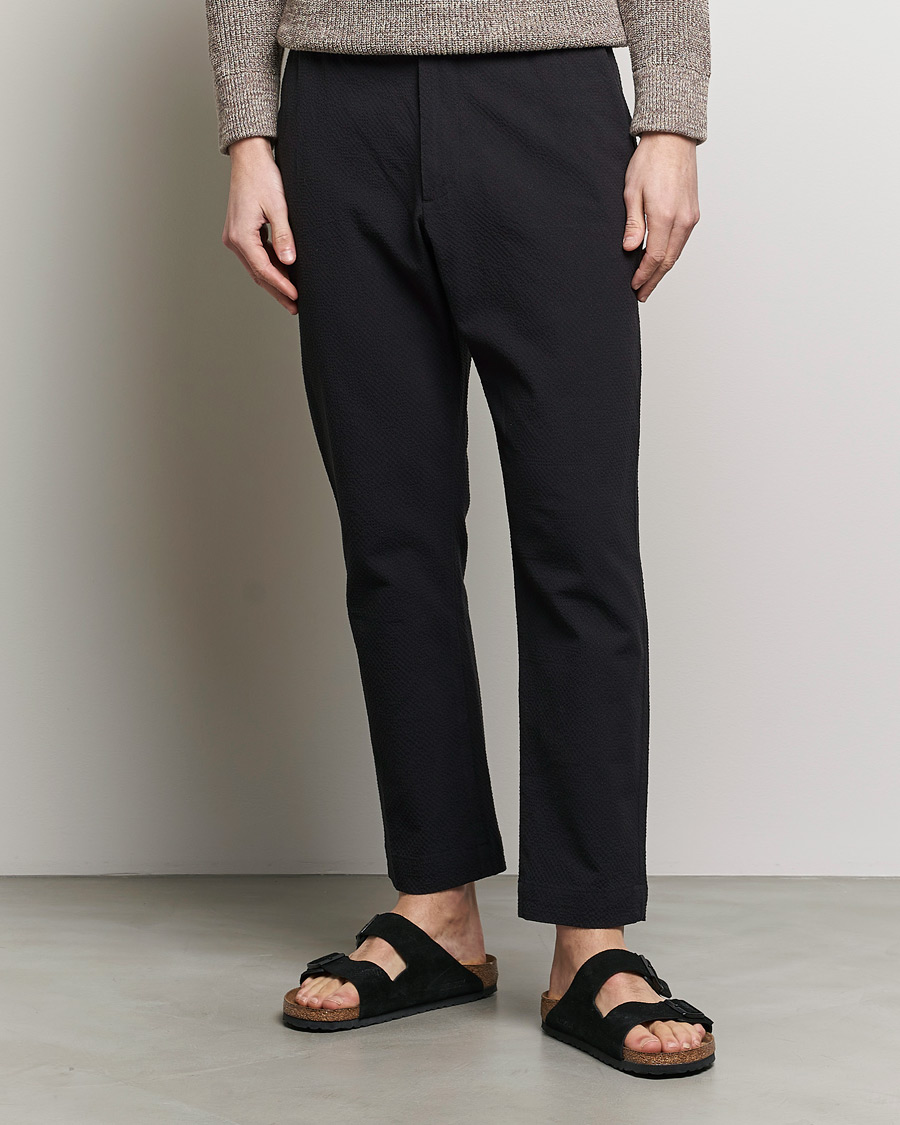 Herr |  | NN07 | Billie Seersucker Drawstring Trousers Black