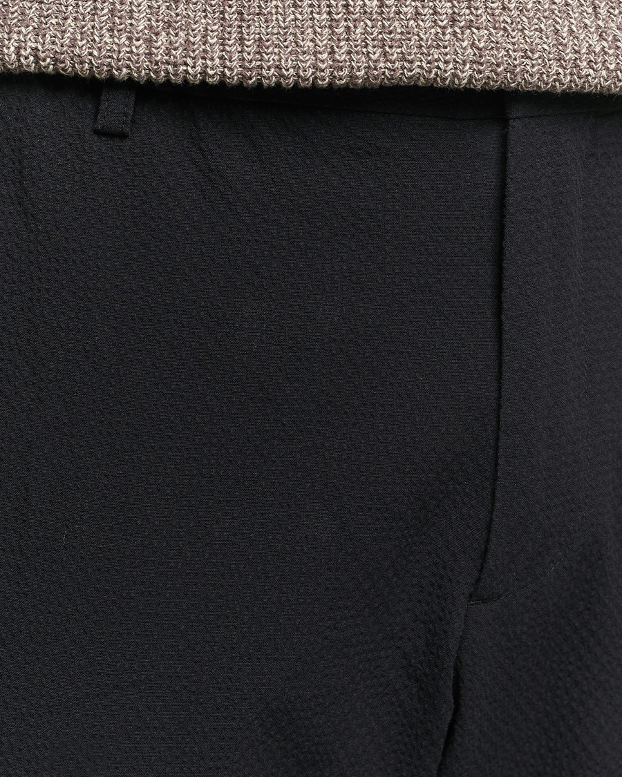 Herr | Byxor | NN07 | Billie Seersucker Drawstring Trousers Black