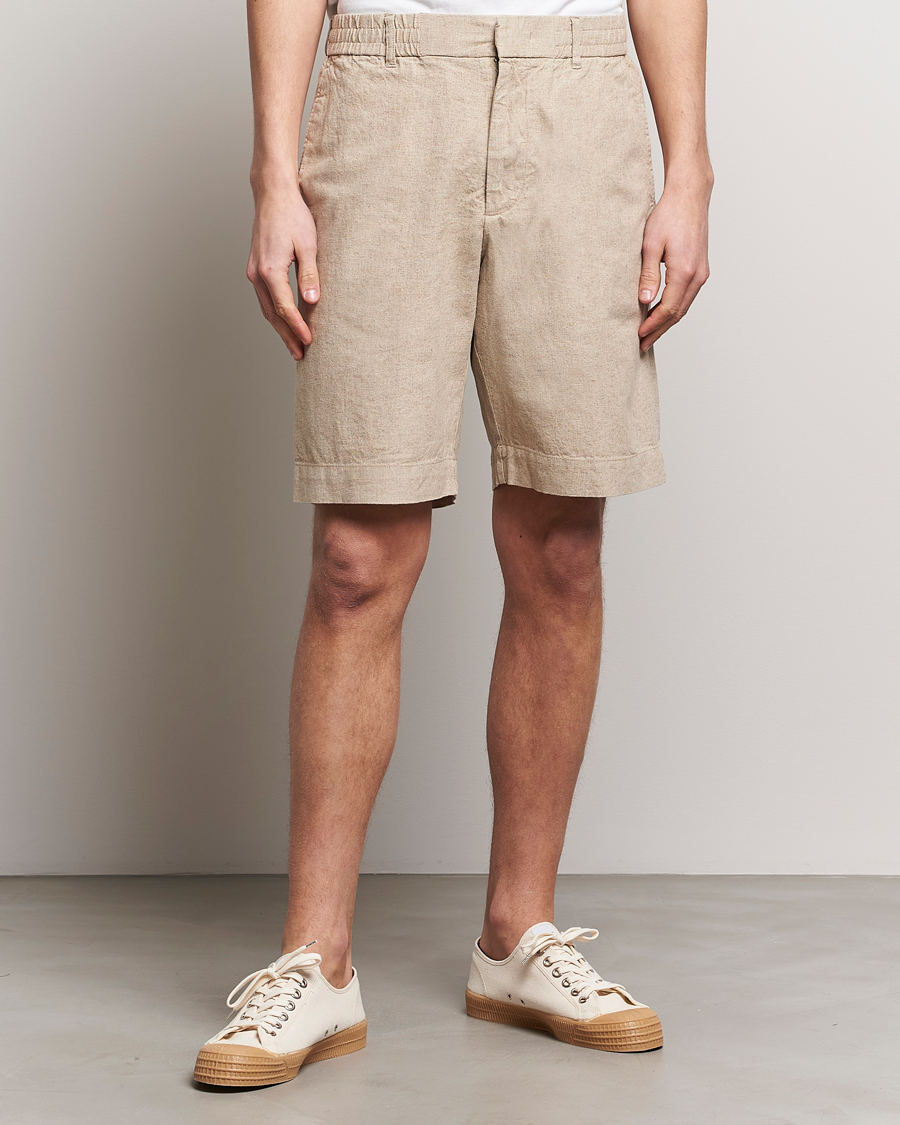 Herr | NN07 | NN07 | Billie Linen Shorts Oatmeal