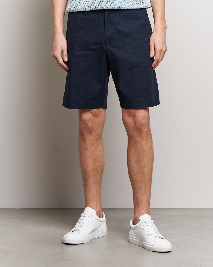 Herr | Shorts | NN07 | Billie Linen Shorts Navy Blue