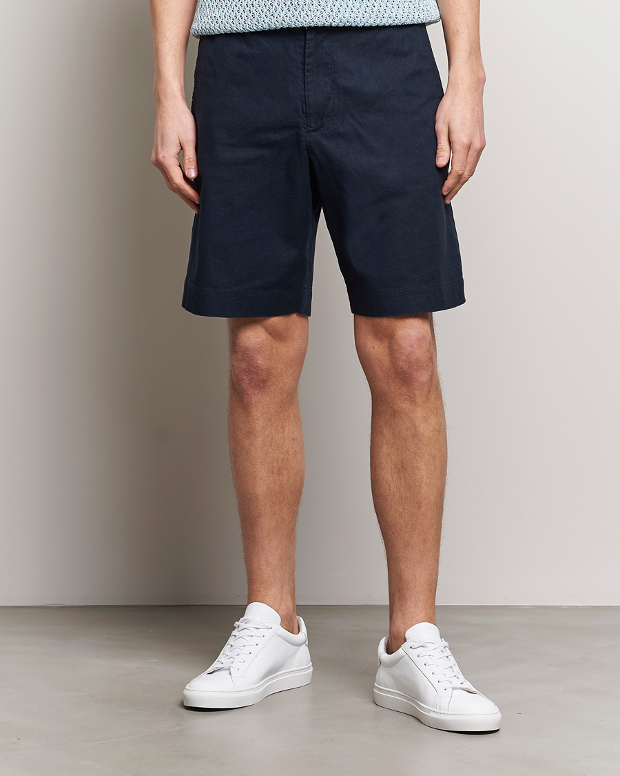 Herr | Linneshorts | NN07 | Billie Linen Shorts Navy Blue