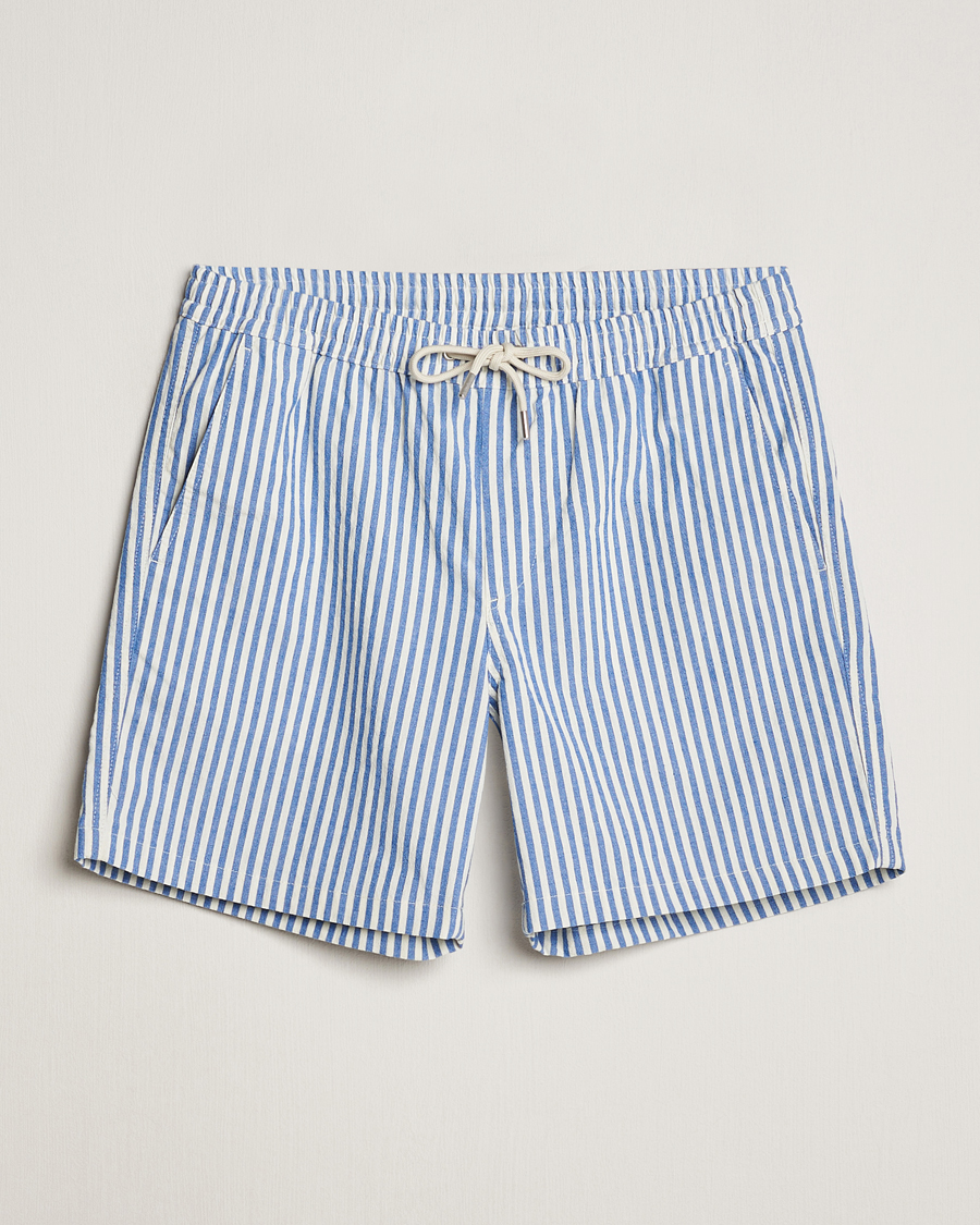 Herr | Shorts | NN07 | Gregor Striped Drawstring Shorts Blue/White