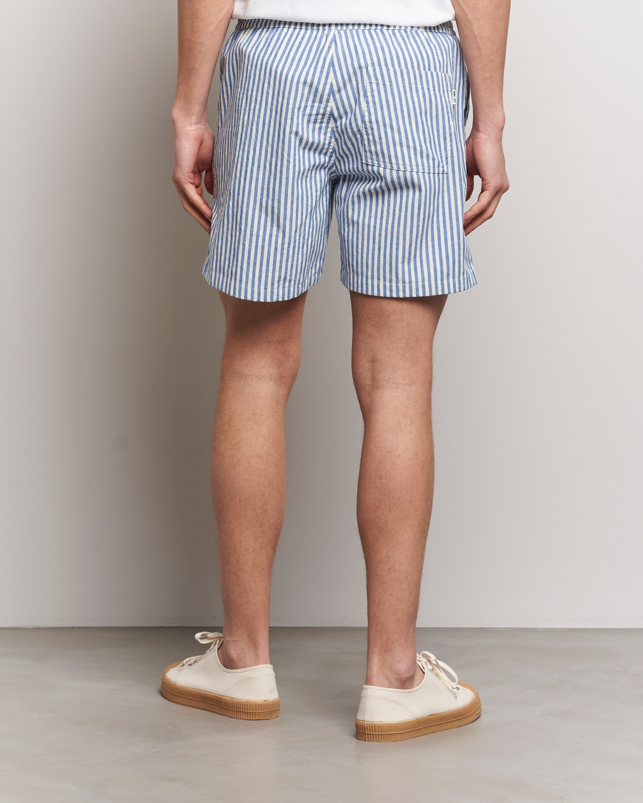Herr | Shorts | NN07 | Gregor Striped Drawstring Shorts Blue/White