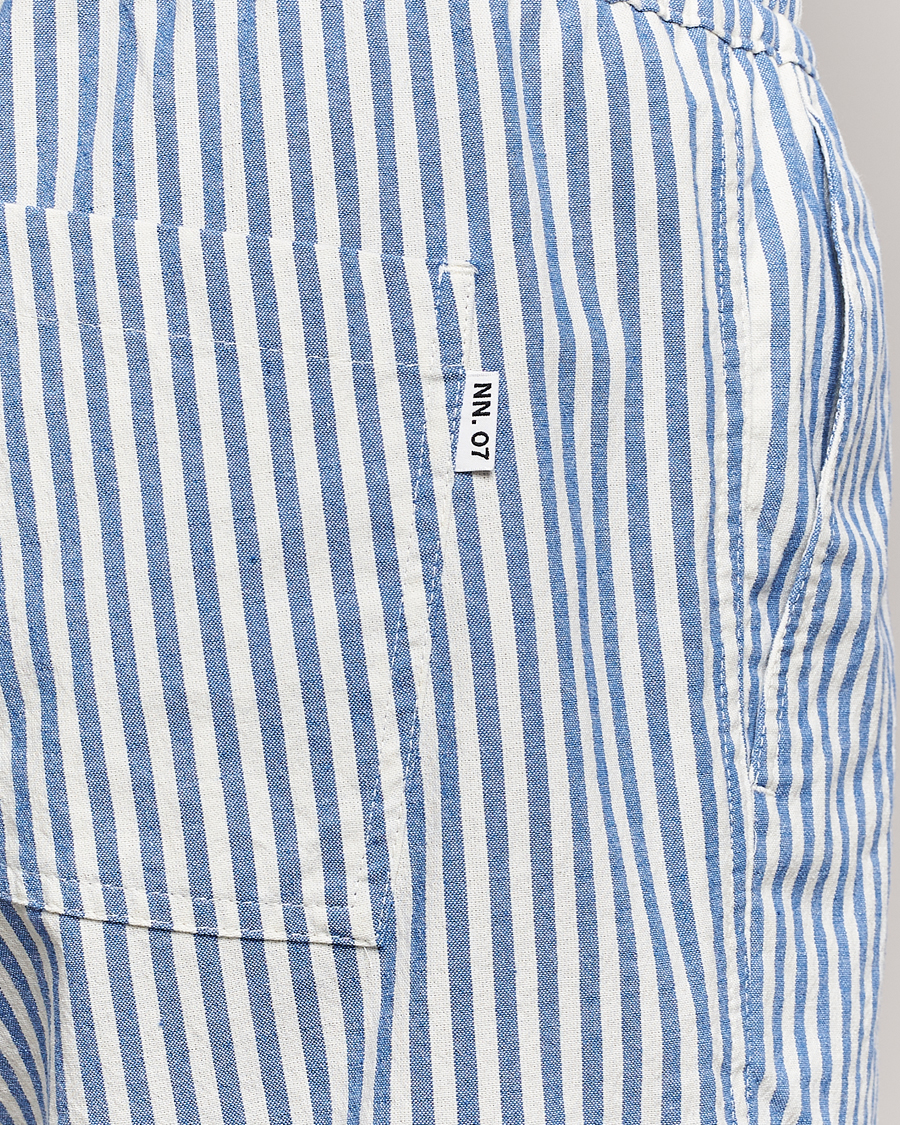 Herr | Shorts | NN07 | Gregor Striped Drawstring Shorts Blue/White