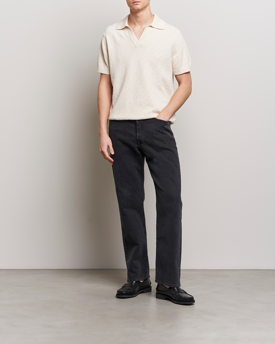 Herr | Pikéer | NN07 | Ryan Open Collar Knitted Polo Off White