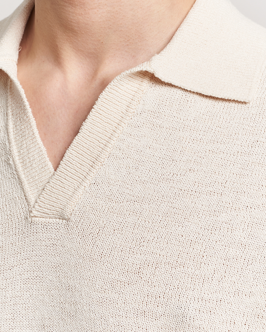 Herr | Pikéer | NN07 | Ryan Open Collar Knitted Polo Off White