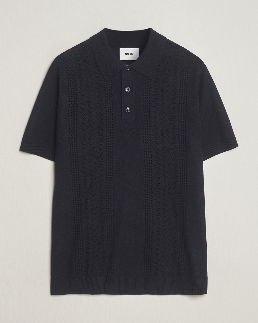 Herr | Pikéer | NN07 | Thor Knitted Polo Navy Blue